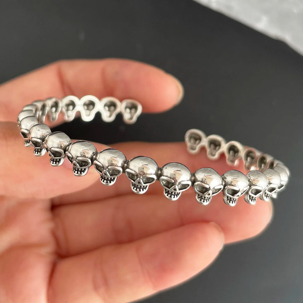 100% Solid 925 Sterling Silver Metal Bracelet for Women Vintage Handmade Simple Retro Chain Heart Bracelet Birthday Gift Party